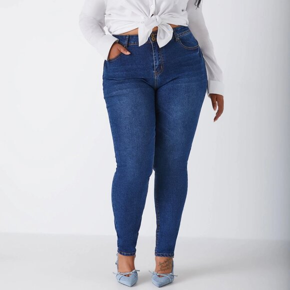 Jeans 16 Tall Ashley Stewart Fearless Skinny Stretch Denim High Rise Plus Size - Picture 1 of 4